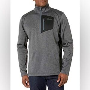 NWOT Columbia Men's Jackson Creek Half Zip Fleece Pullover Gray Black size XL